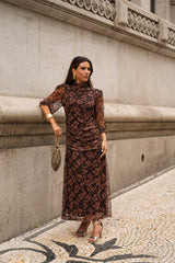 VESTIDO LOUVRE CASTANHO
