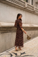 VESTIDO LOUVRE CASTANHO