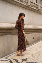 VESTIDO LOUVRE CASTANHO