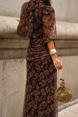 VESTIDO LOUVRE CASTANHO