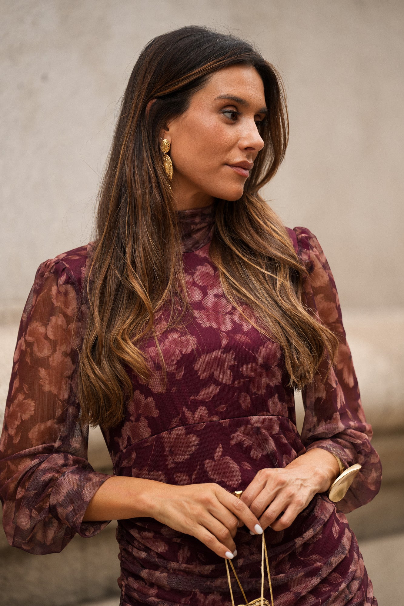 VESTIDO LOUVRE BURGUNDY