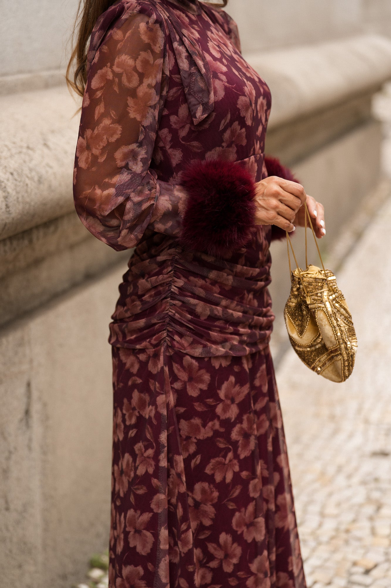 VESTIDO LOUVRE BURGUNDY