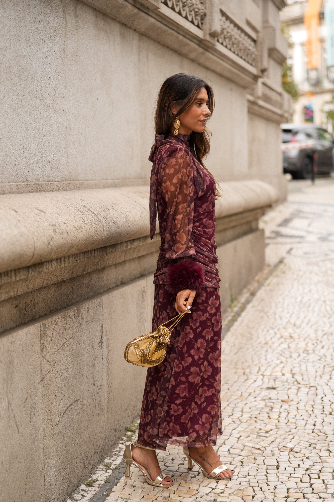 VESTIDO LOUVRE BURGUNDY