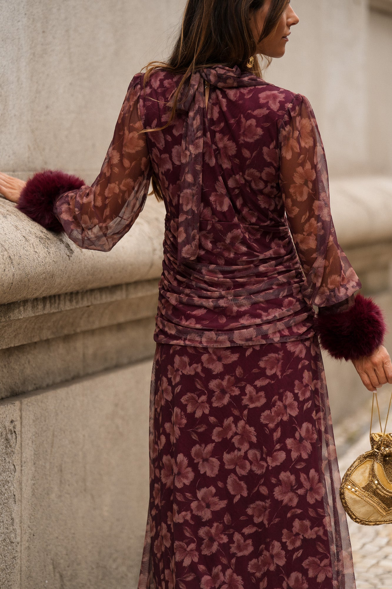 VESTIDO LOUVRE BURGUNDY