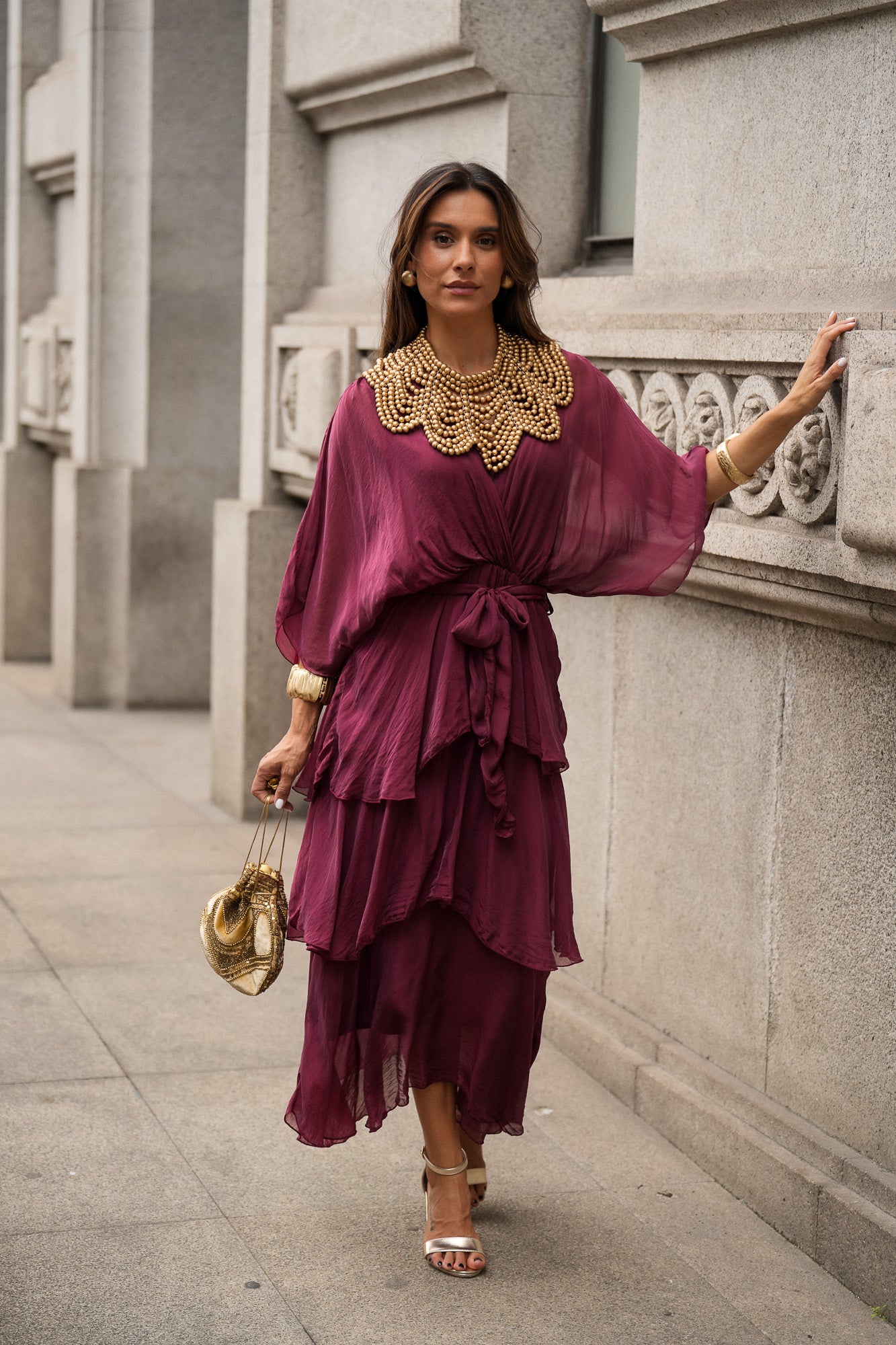VESTIDO CARLOTA VINHO