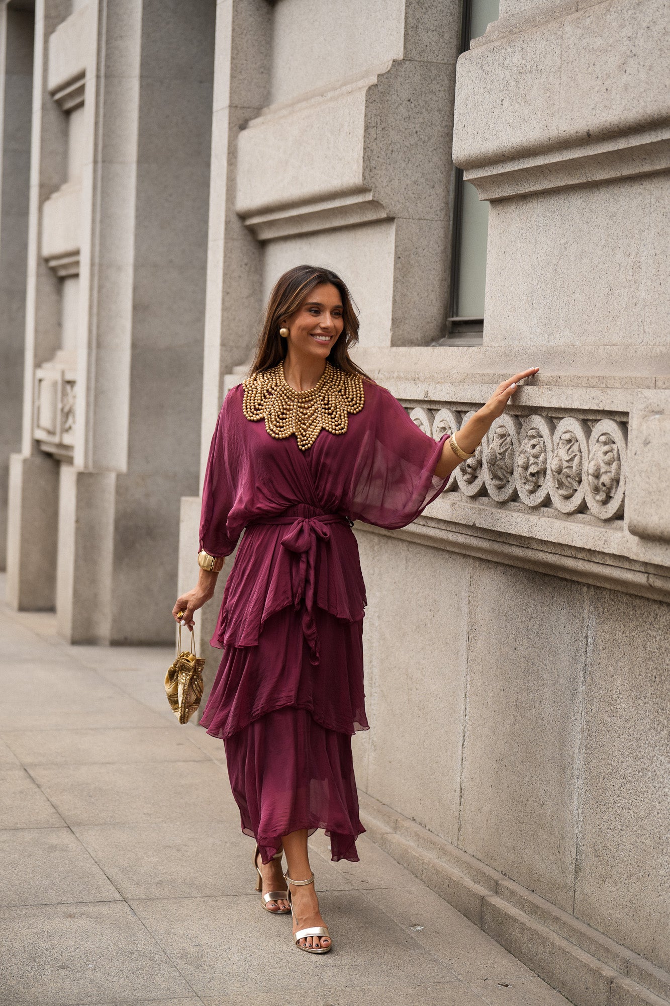 VESTIDO CARLOTA VINHO