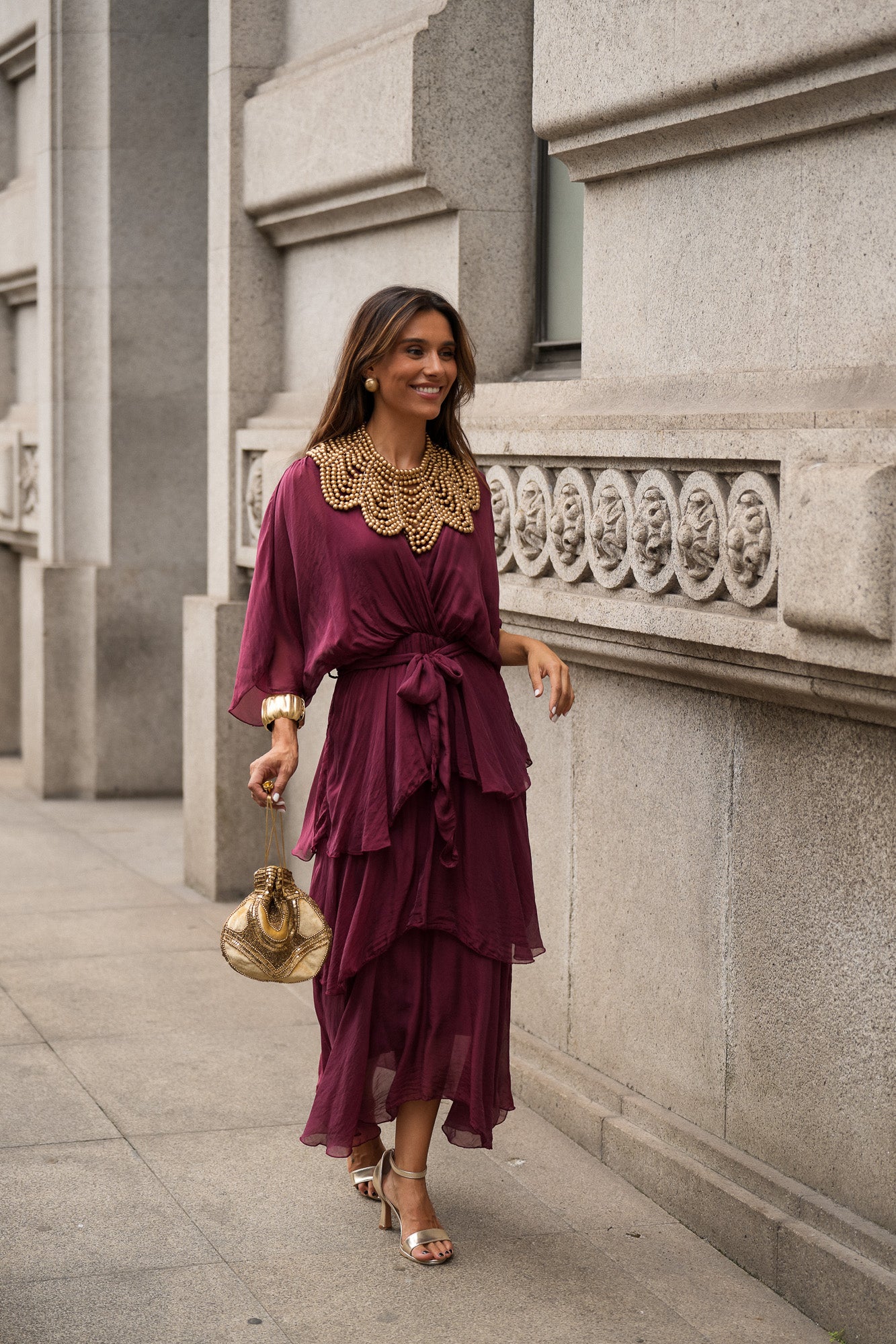VESTIDO CARLOTA VINHO