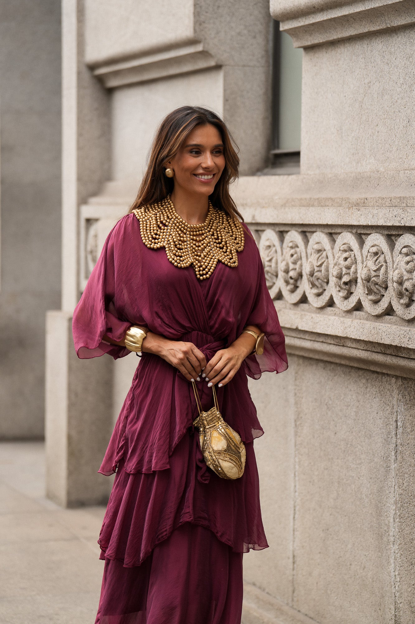 VESTIDO CARLOTA VINHO