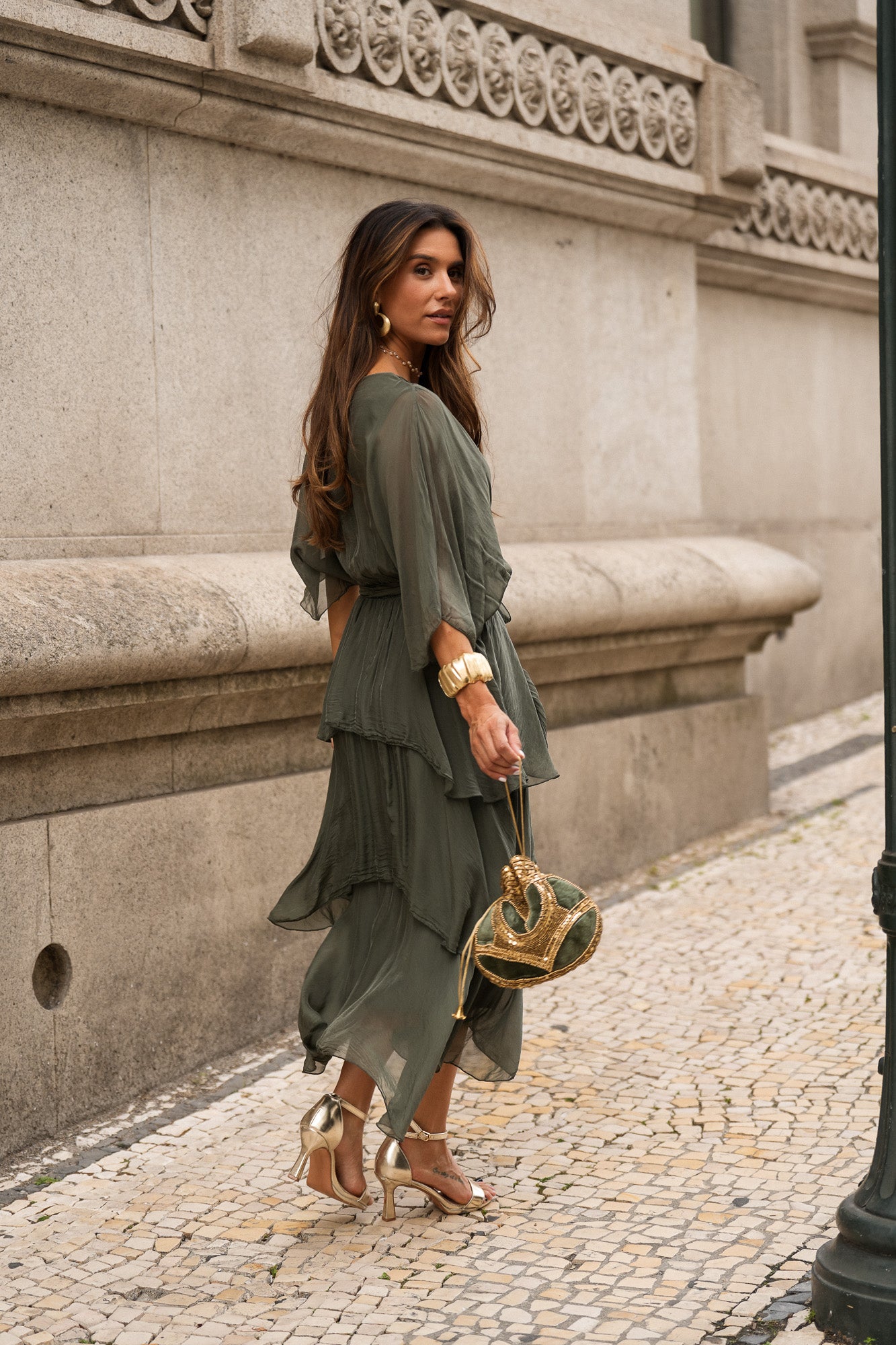 VESTIDO CARLOTA VERDE MILITAR