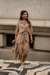 VESTIDO CARLOTA TAUPE