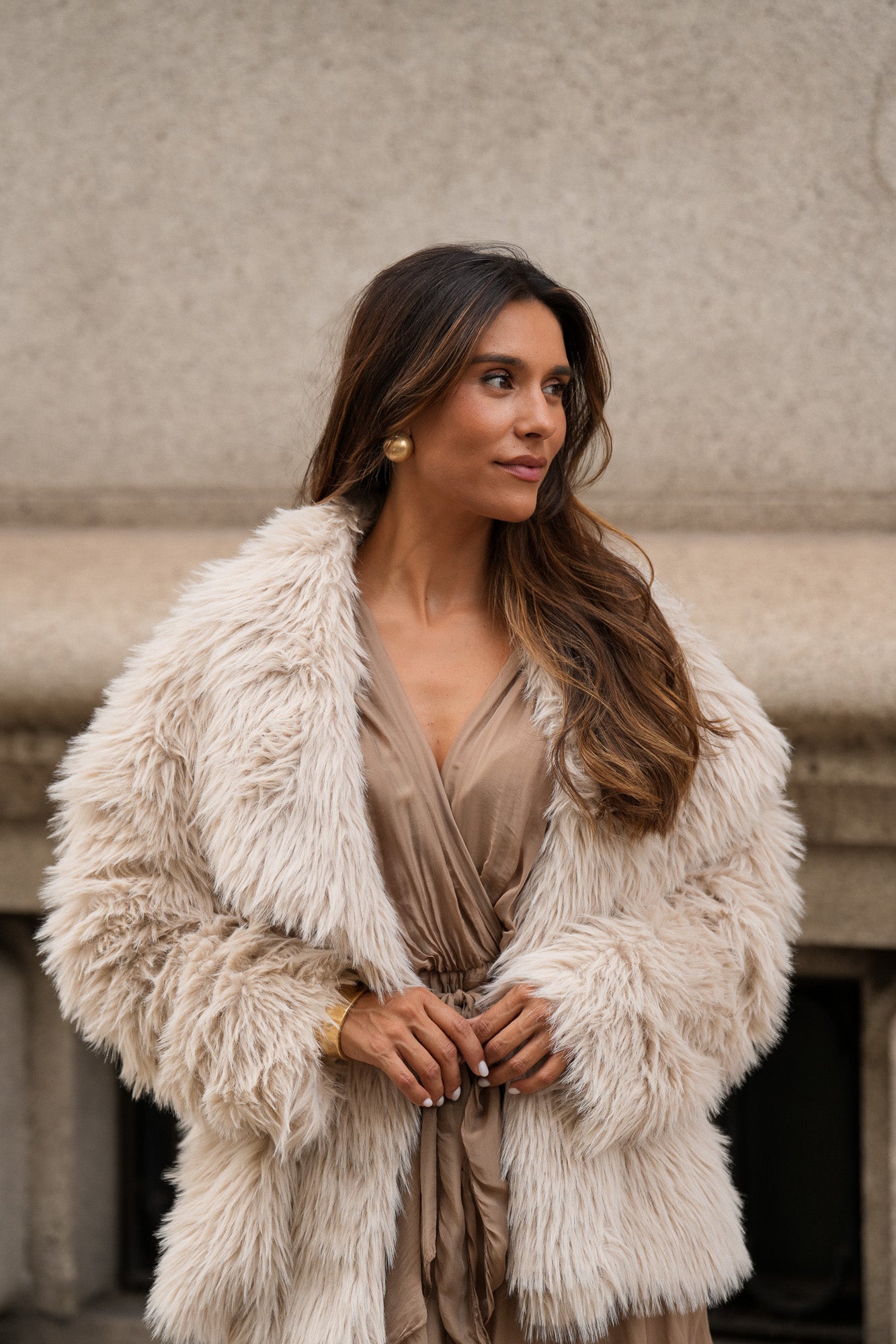 VESTIDO CARLOTA TAUPE