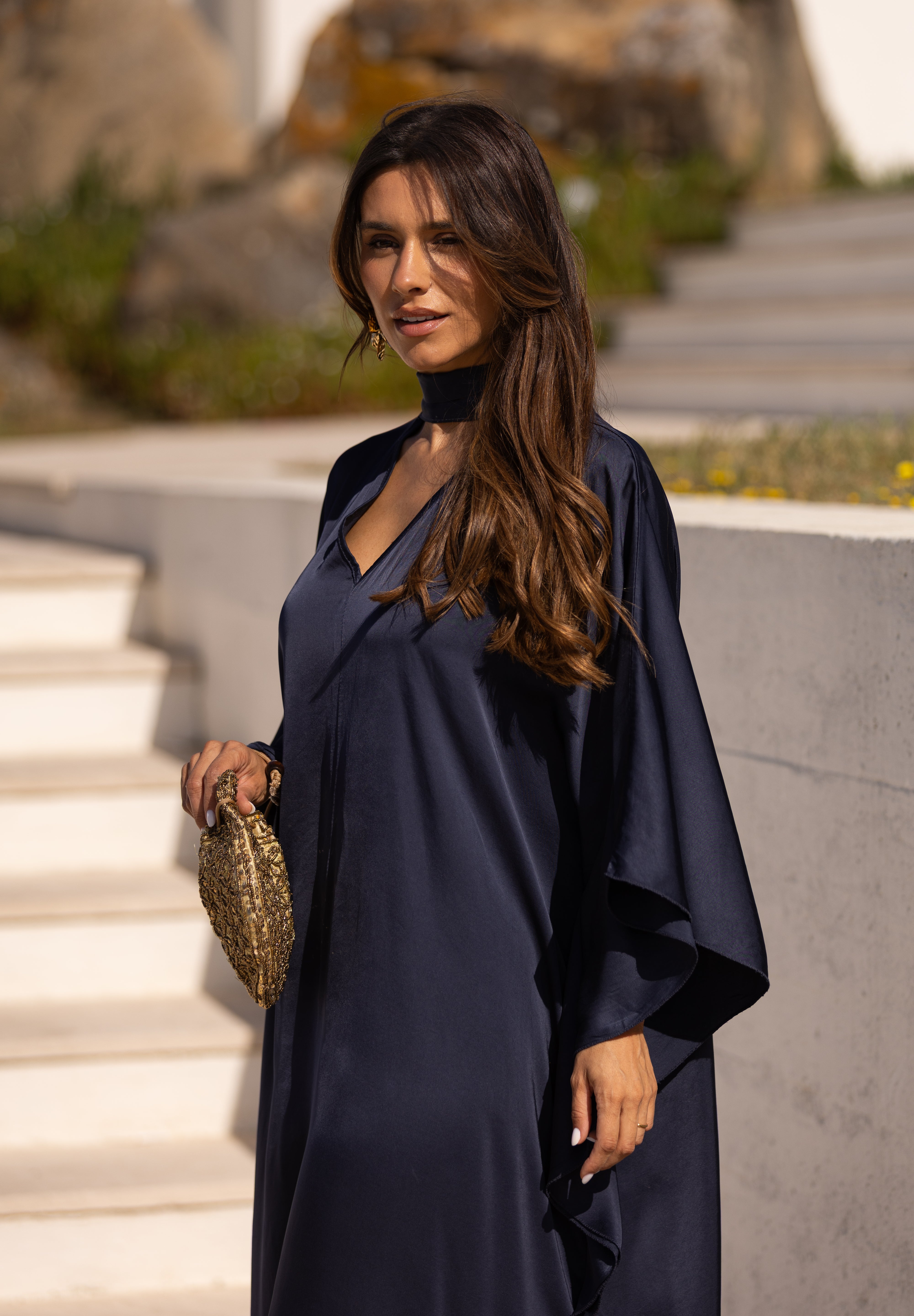 VESTIDO DUBAI AZUL MARINHO