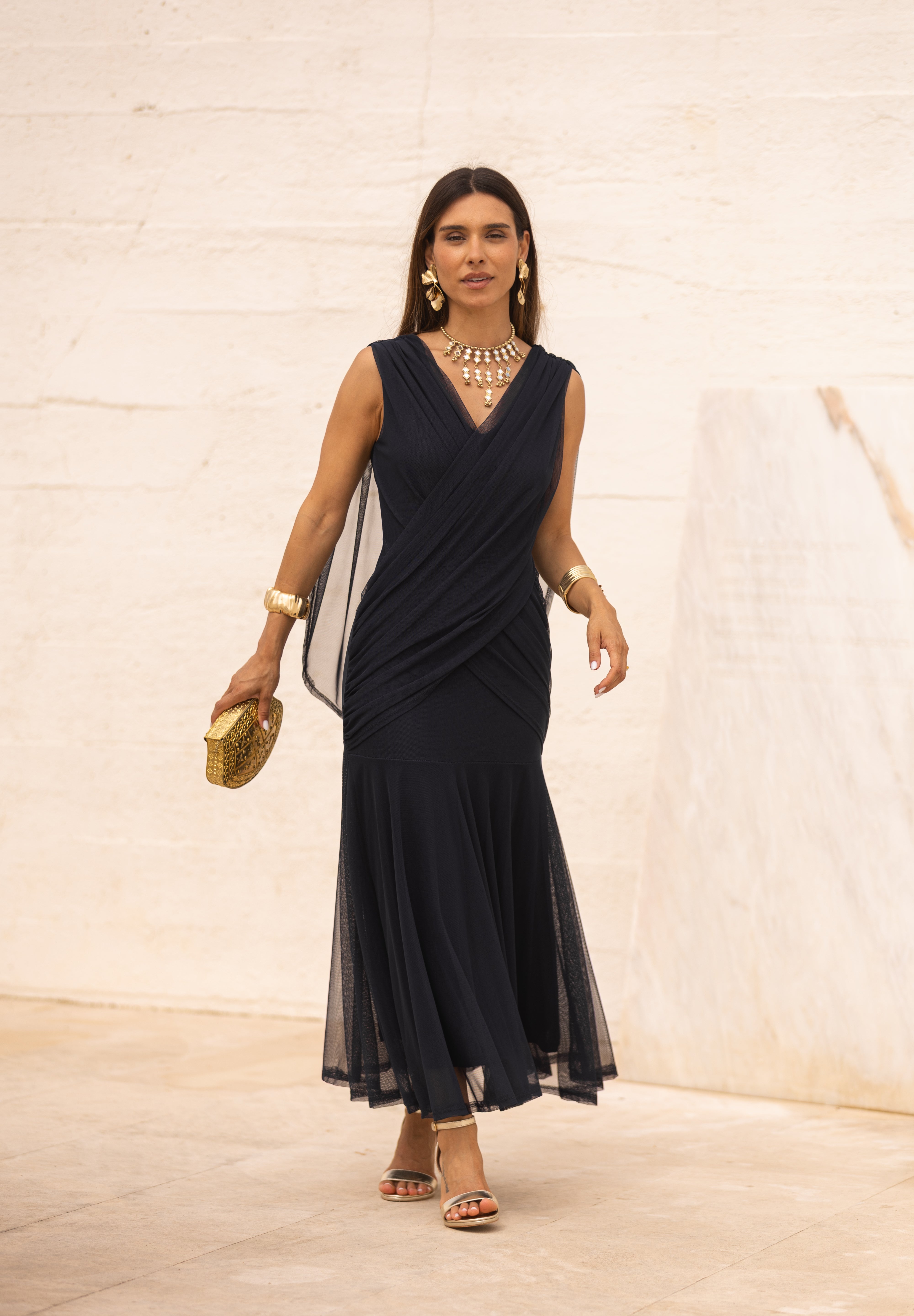 VESTIDO LETÍCIA AZUL MARINHO
