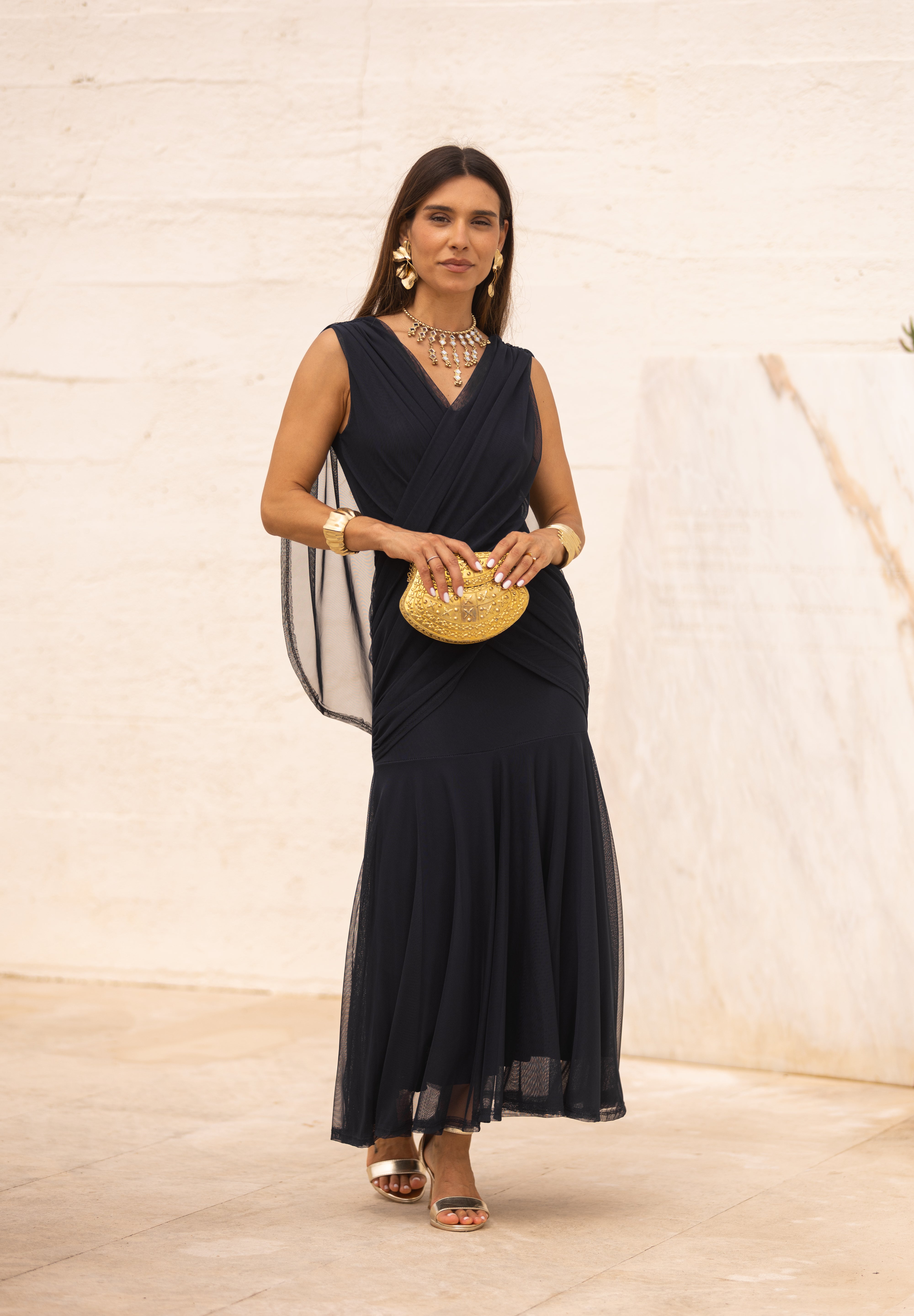 VESTIDO LETÍCIA AZUL MARINHO