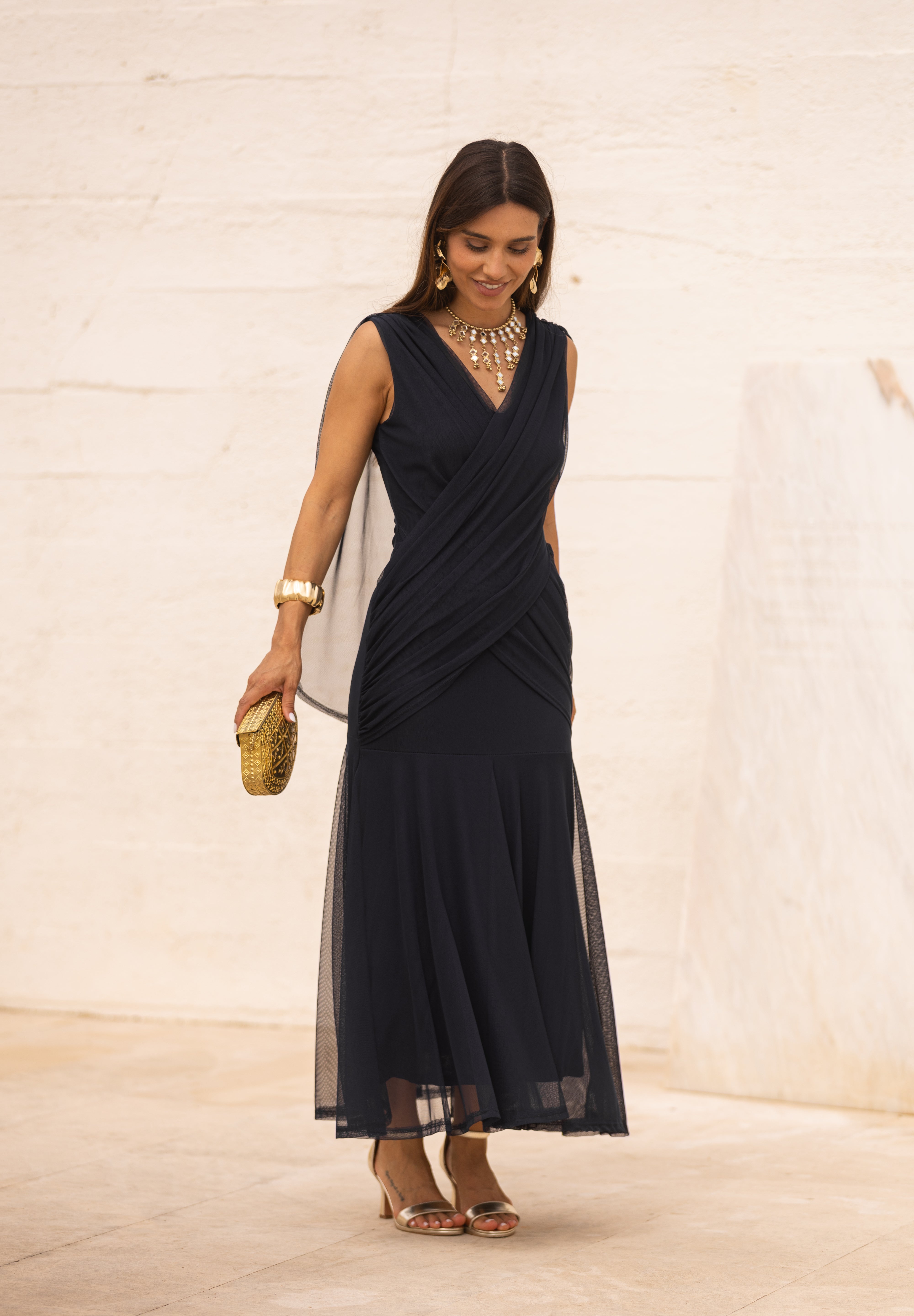 VESTIDO LETÍCIA AZUL MARINHO