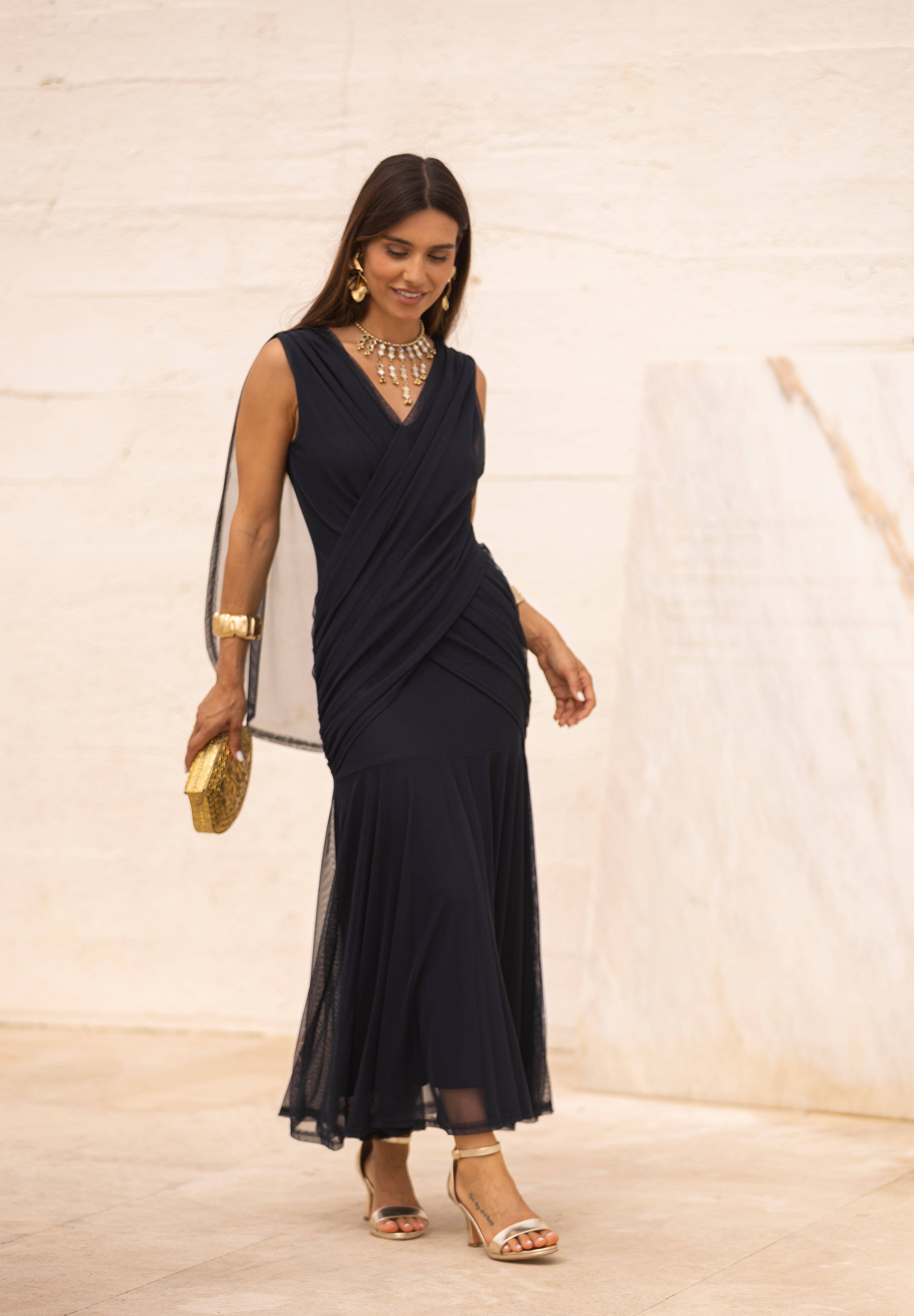 VESTIDO LETÍCIA AZUL MARINHO