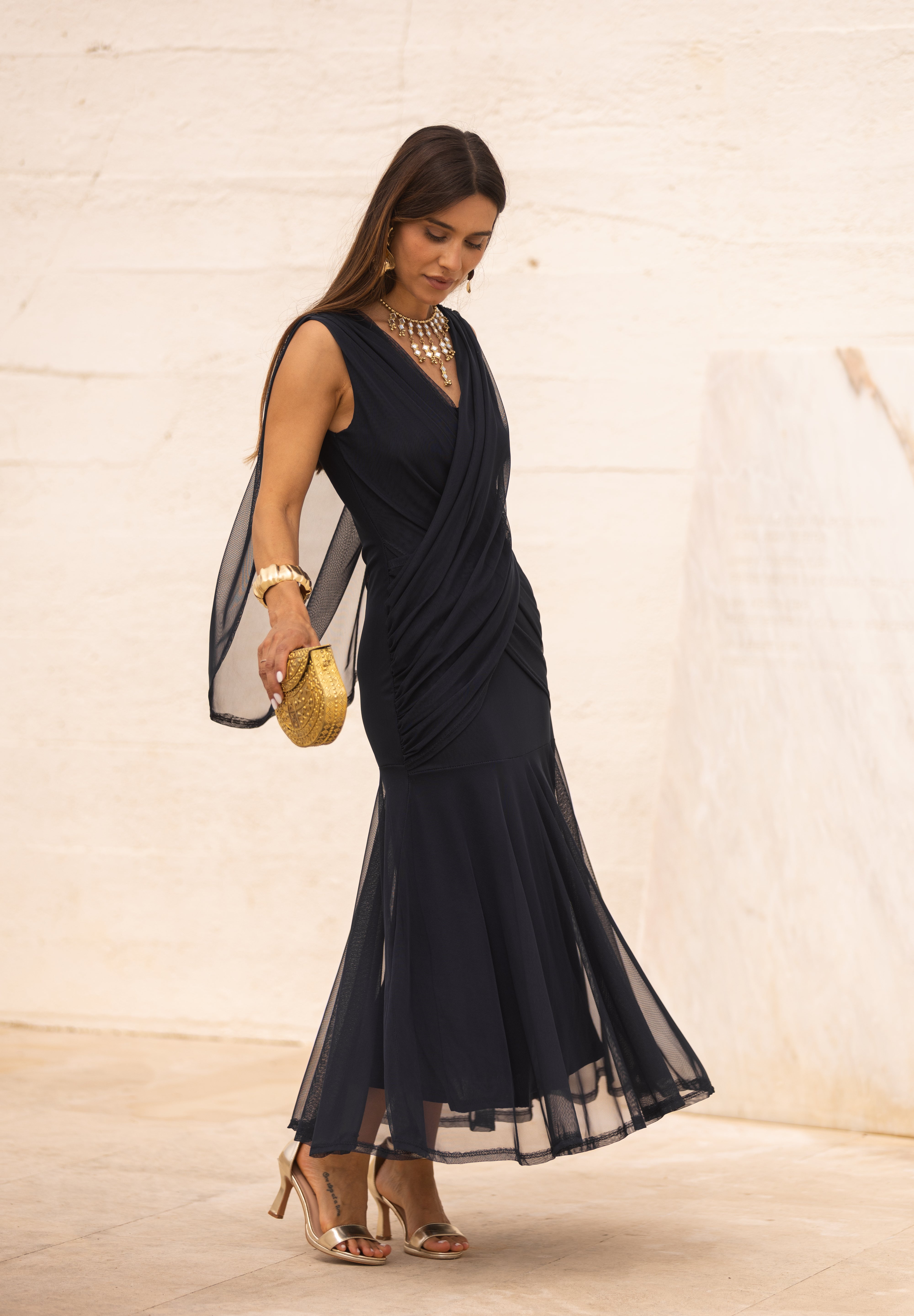 VESTIDO LETÍCIA AZUL MARINHO