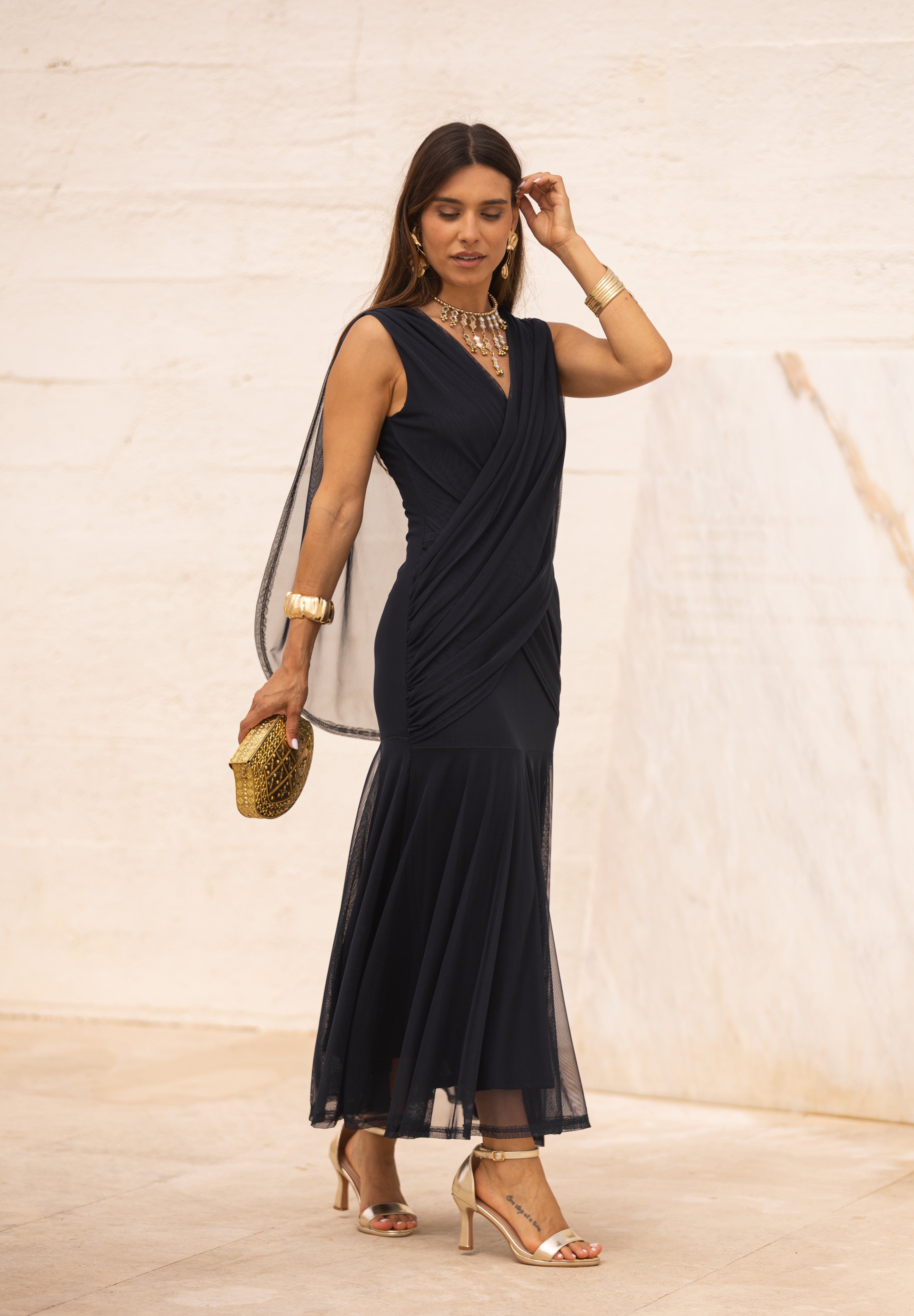 VESTIDO LETÍCIA AZUL MARINHO
