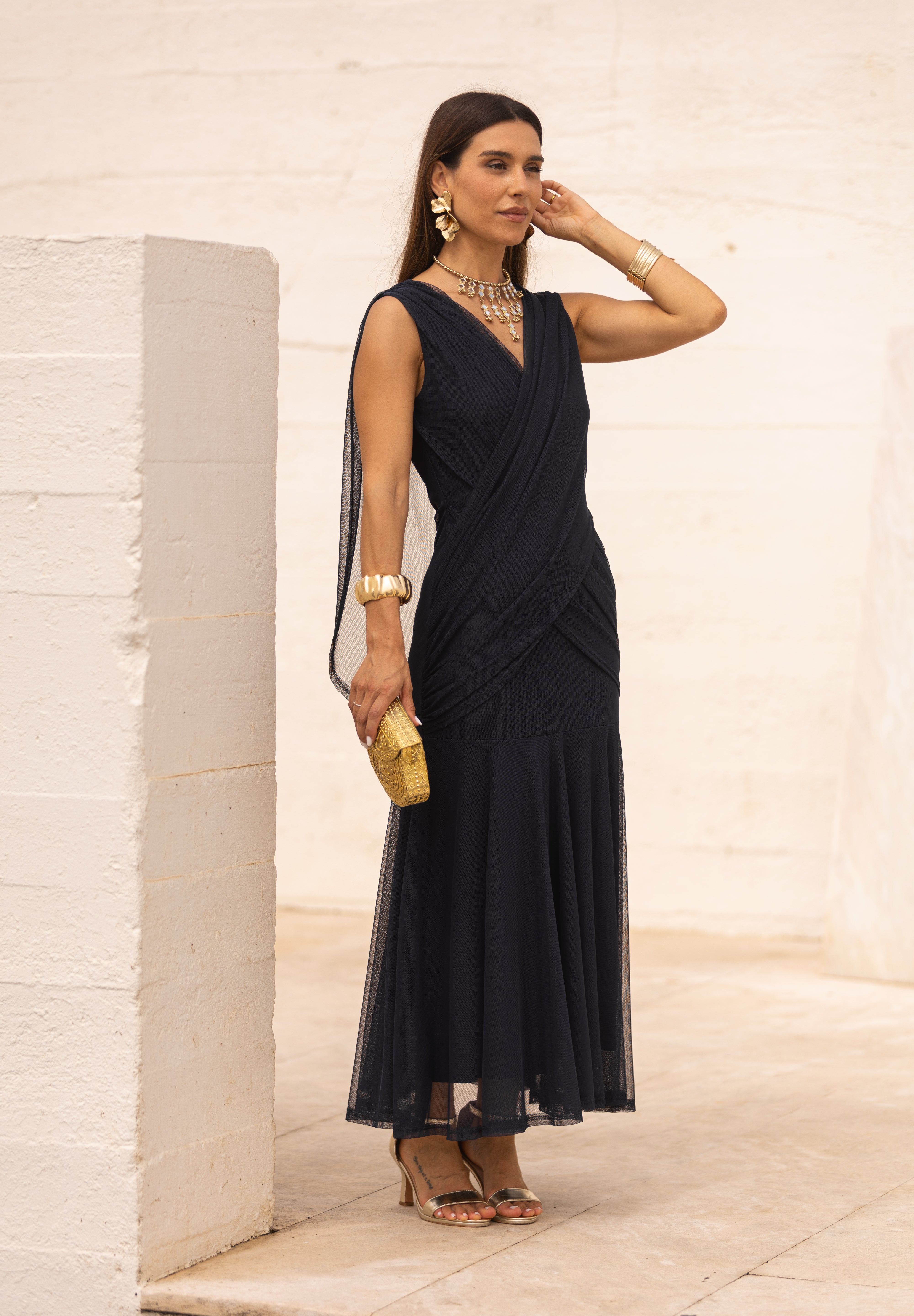 VESTIDO LETÍCIA AZUL MARINHO