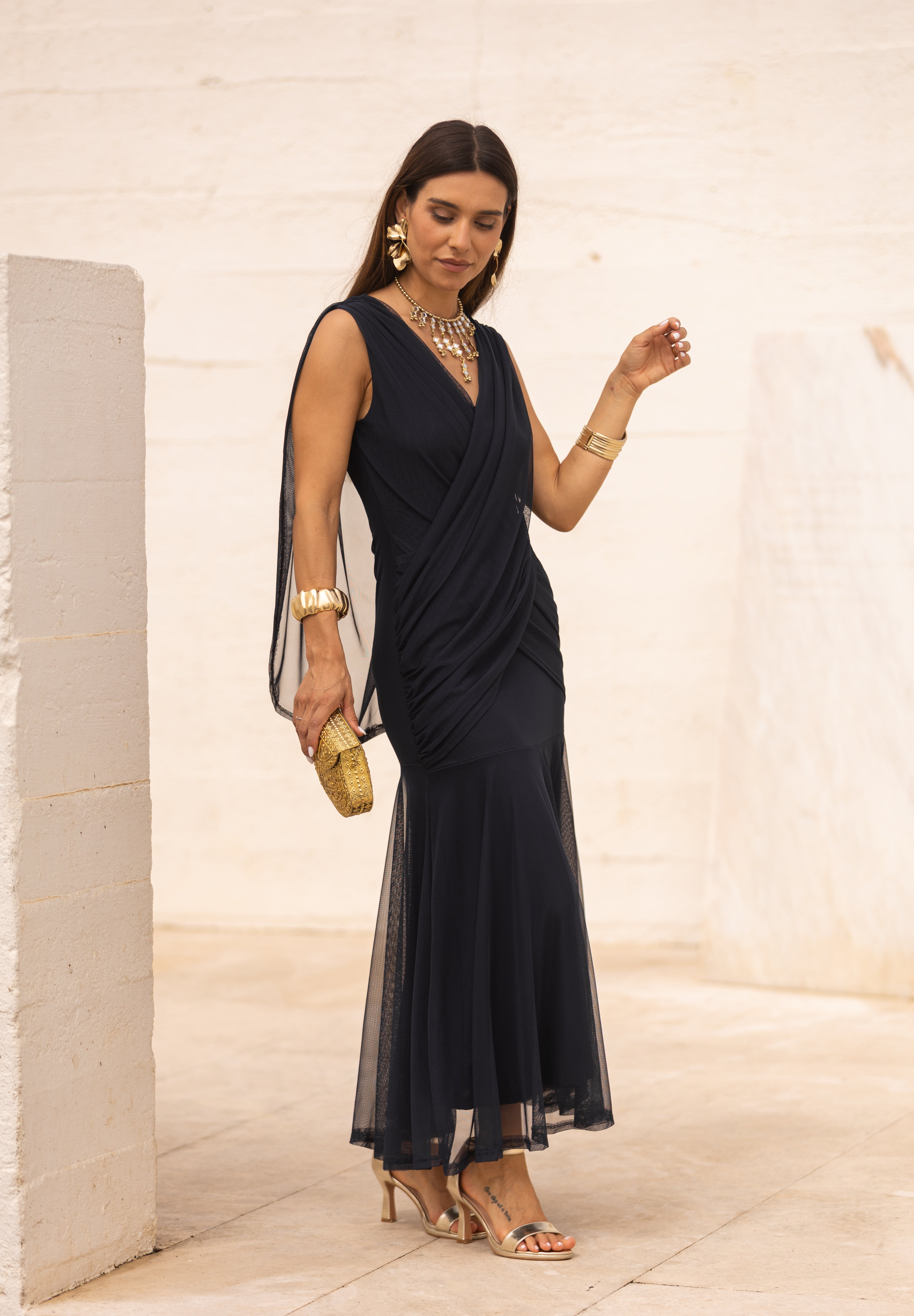 VESTIDO LETÍCIA AZUL MARINHO
