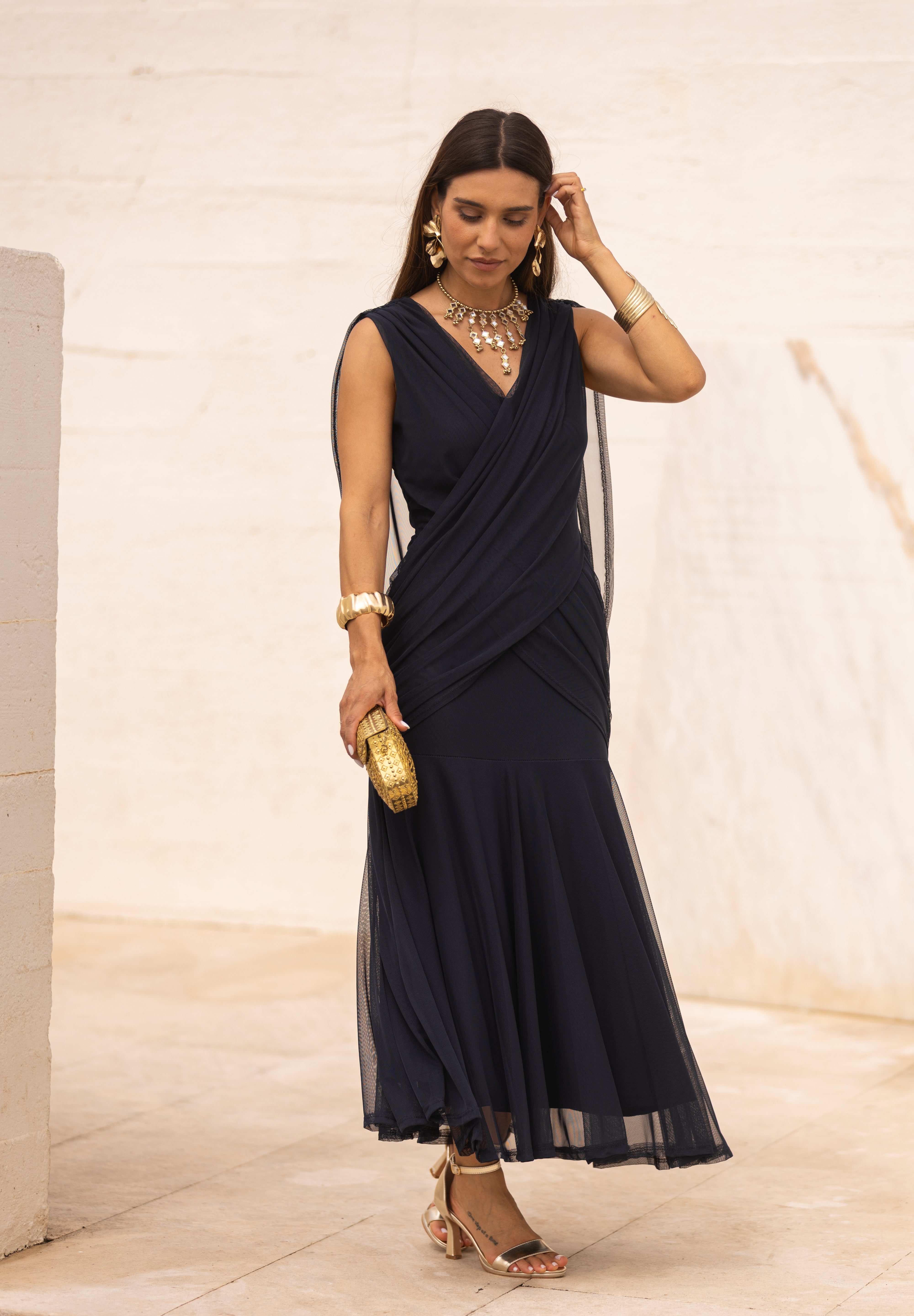 VESTIDO LETÍCIA AZUL MARINHO