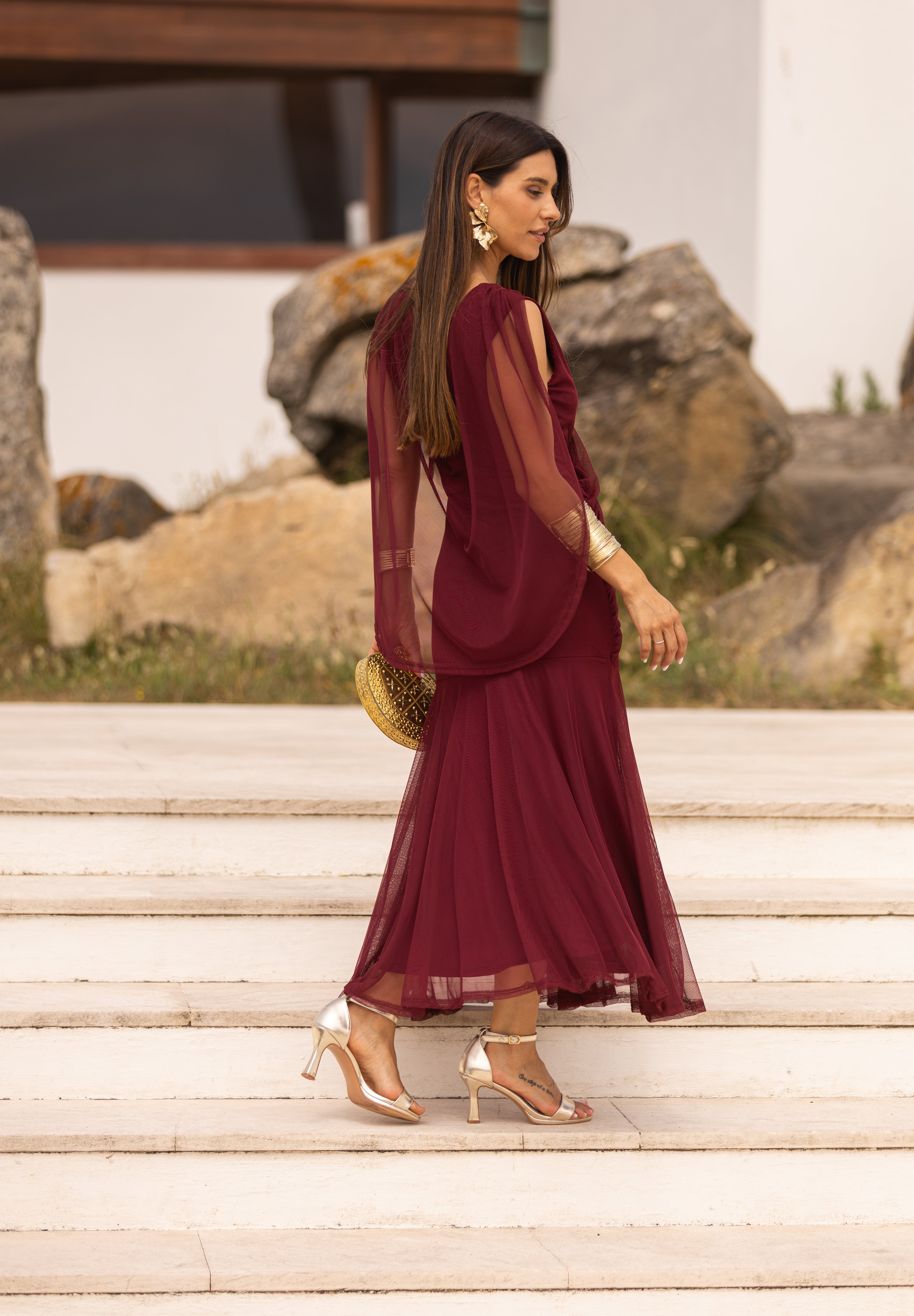 VESTIDO LETÍCIA VINHO