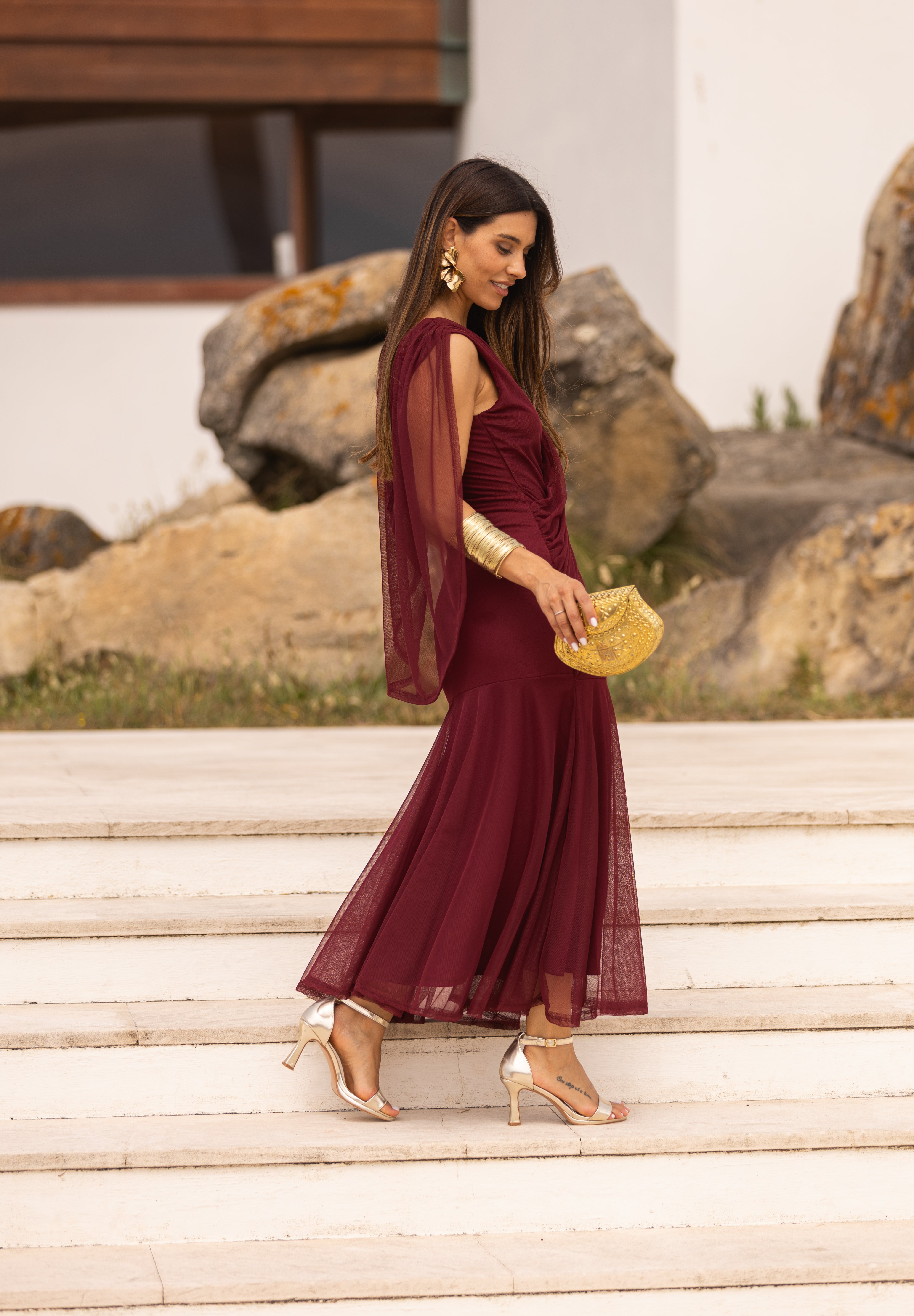 VESTIDO LETÍCIA VINHO