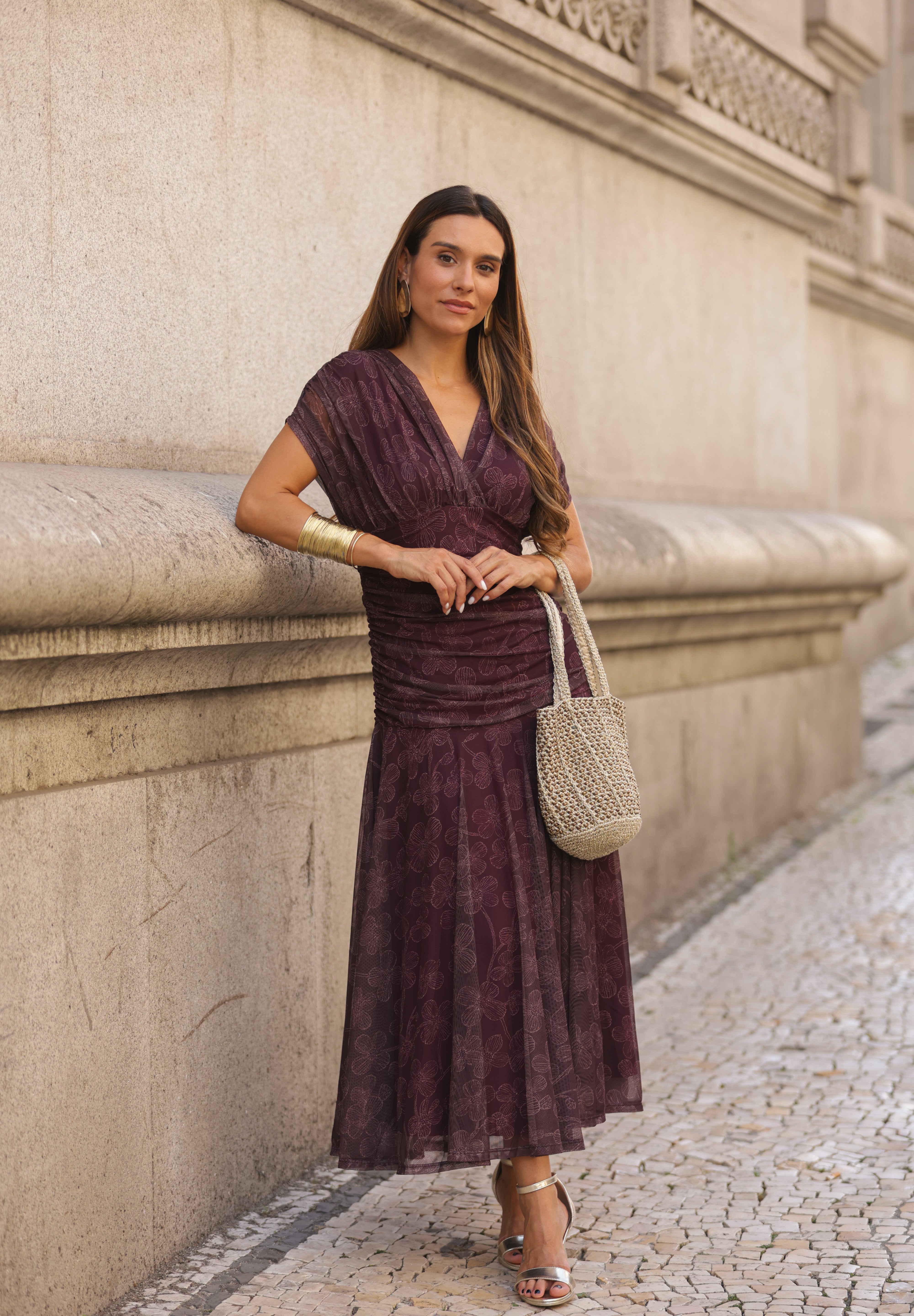 VESTIDO BEATRICE VINHO