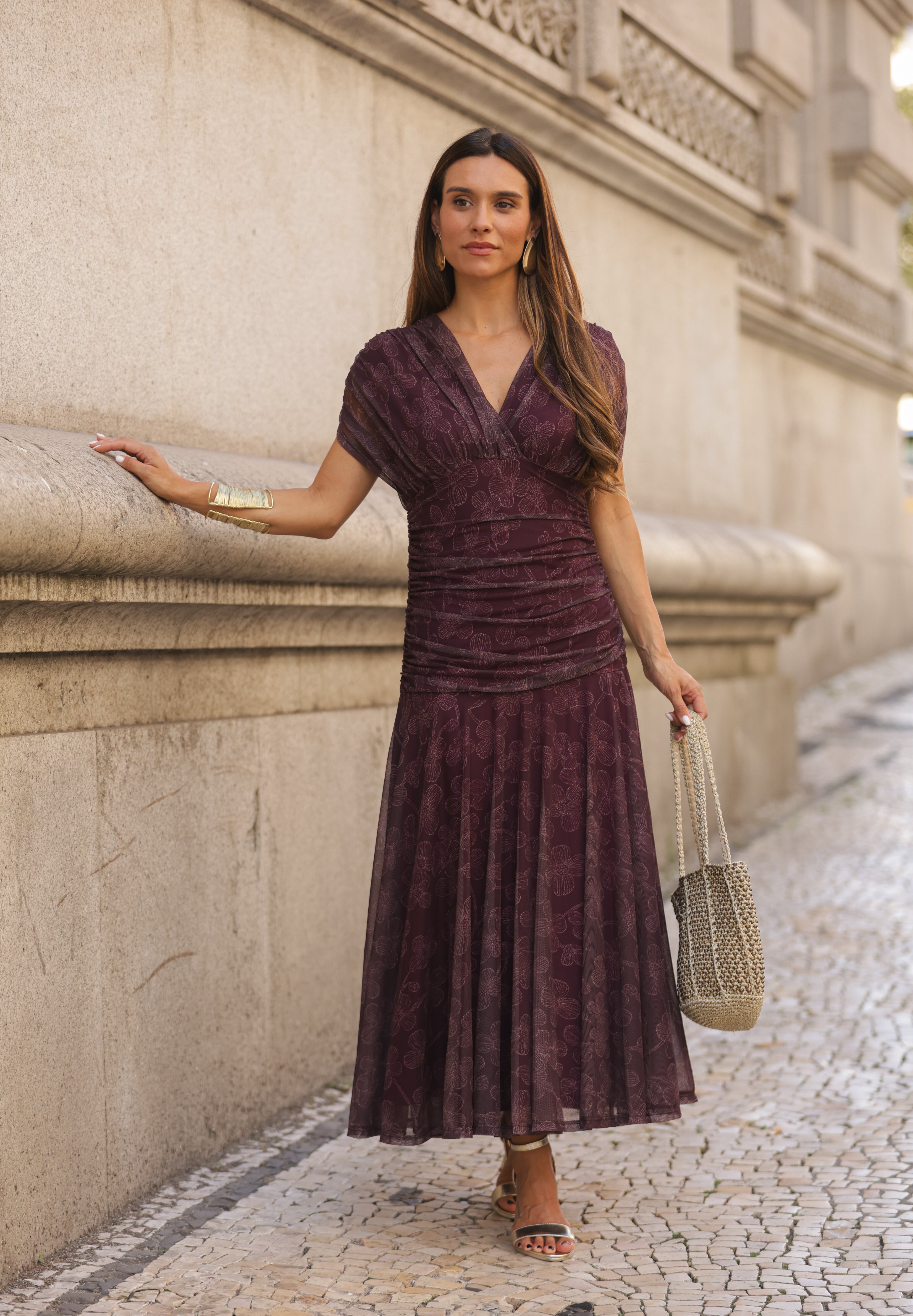 VESTIDO BEATRICE VINHO