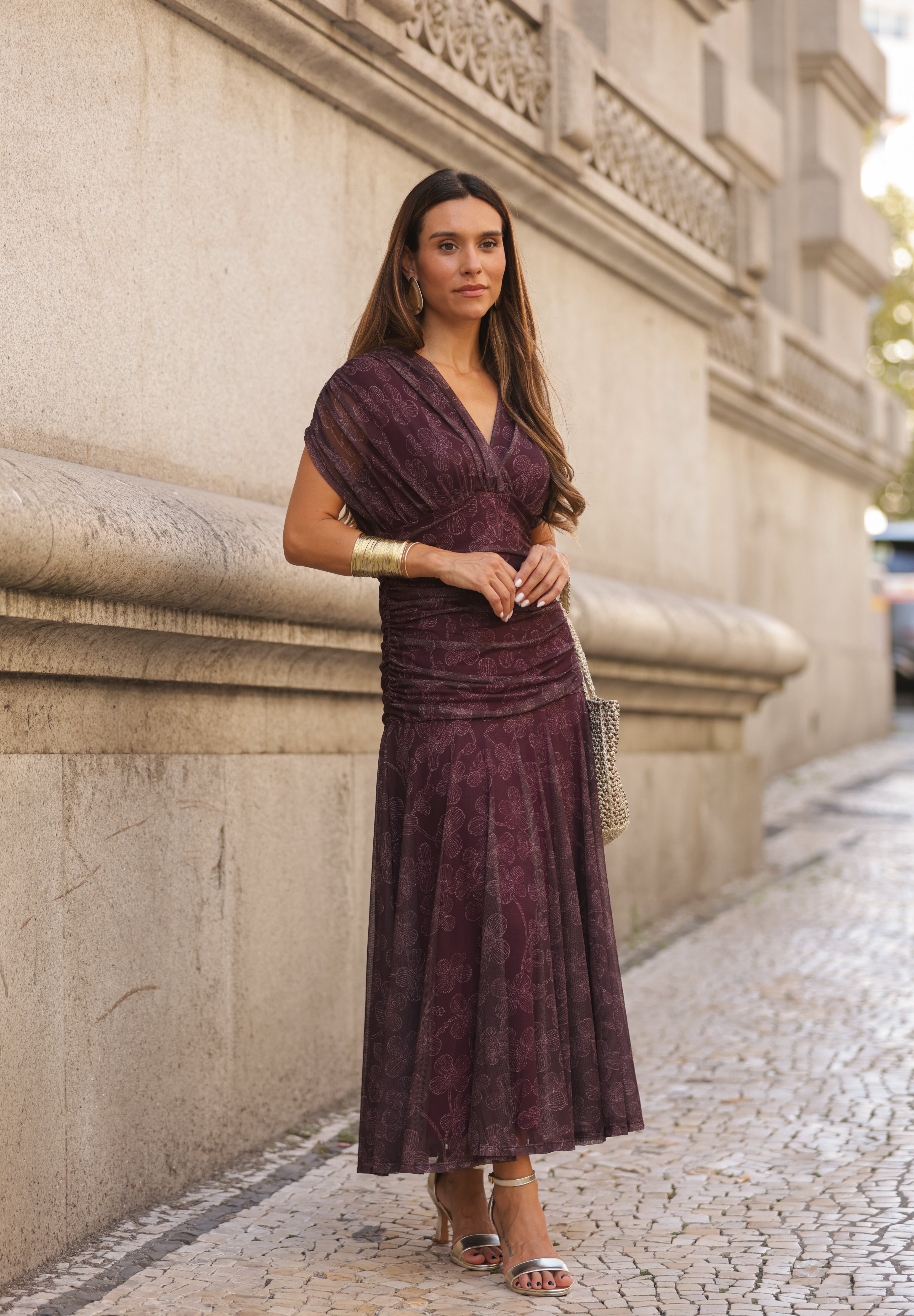 VESTIDO BEATRICE VINHO
