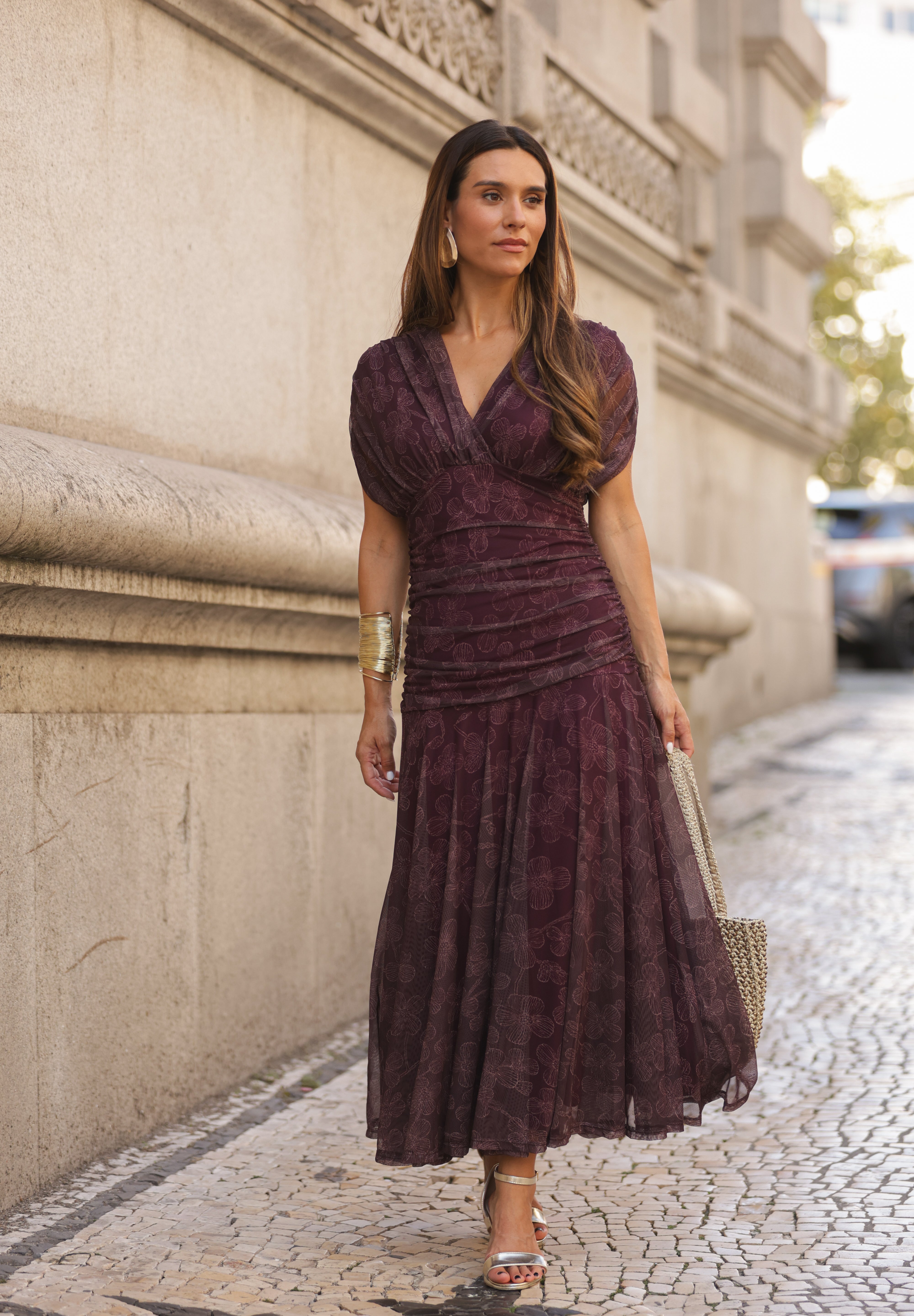 VESTIDO BEATRICE VINHO