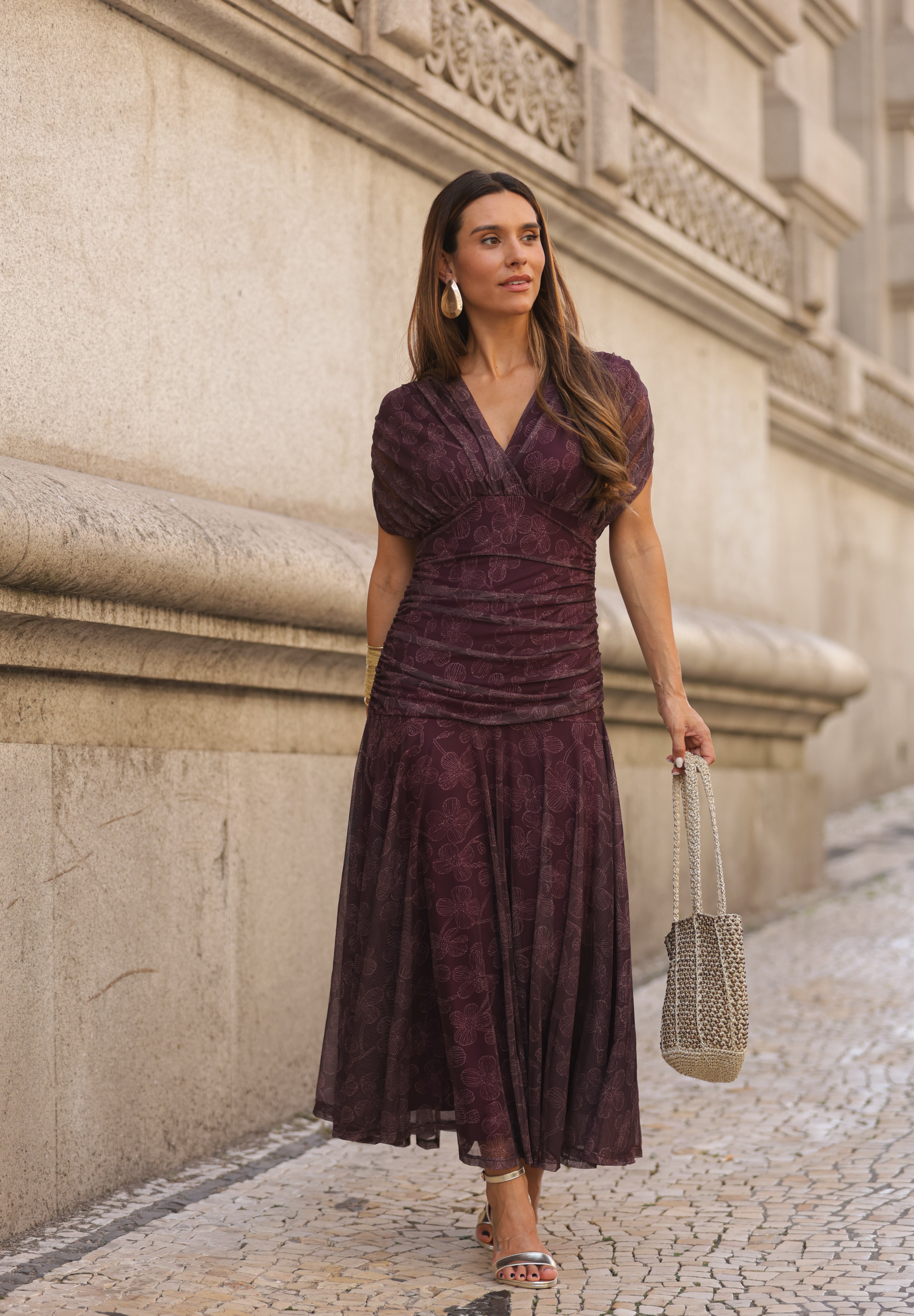 VESTIDO BEATRICE VINHO