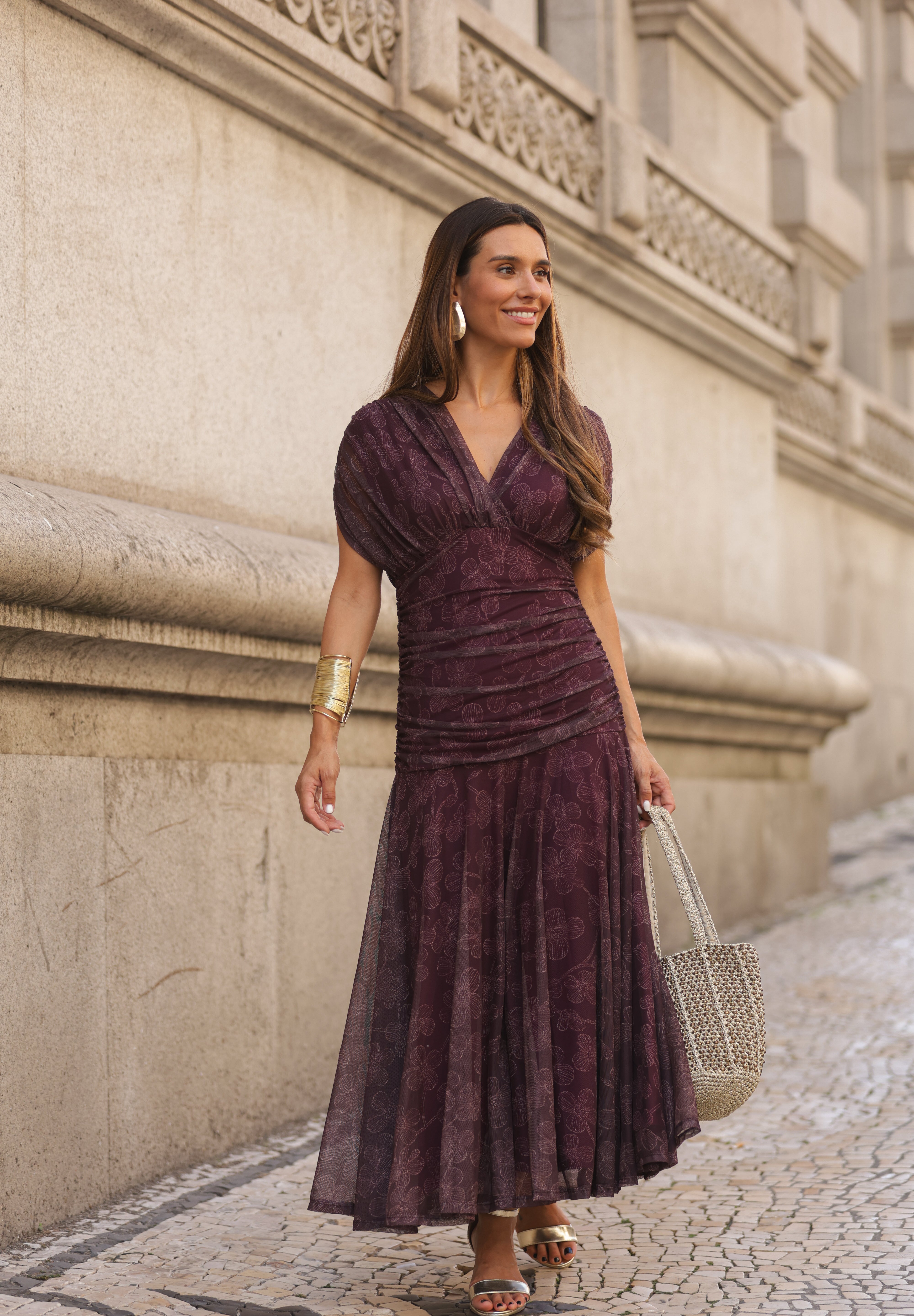 VESTIDO BEATRICE VINHO