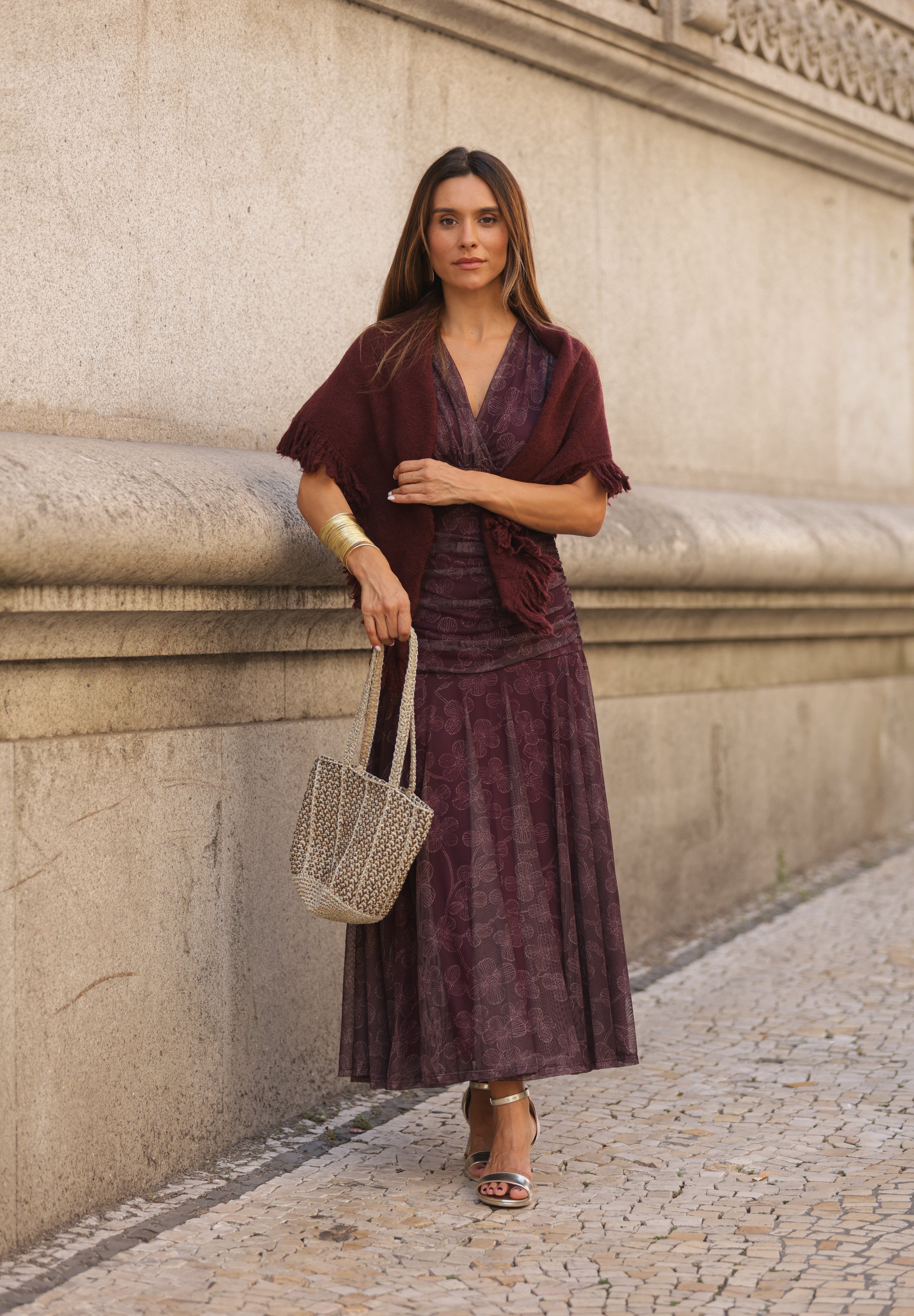 VESTIDO BEATRICE VINHO