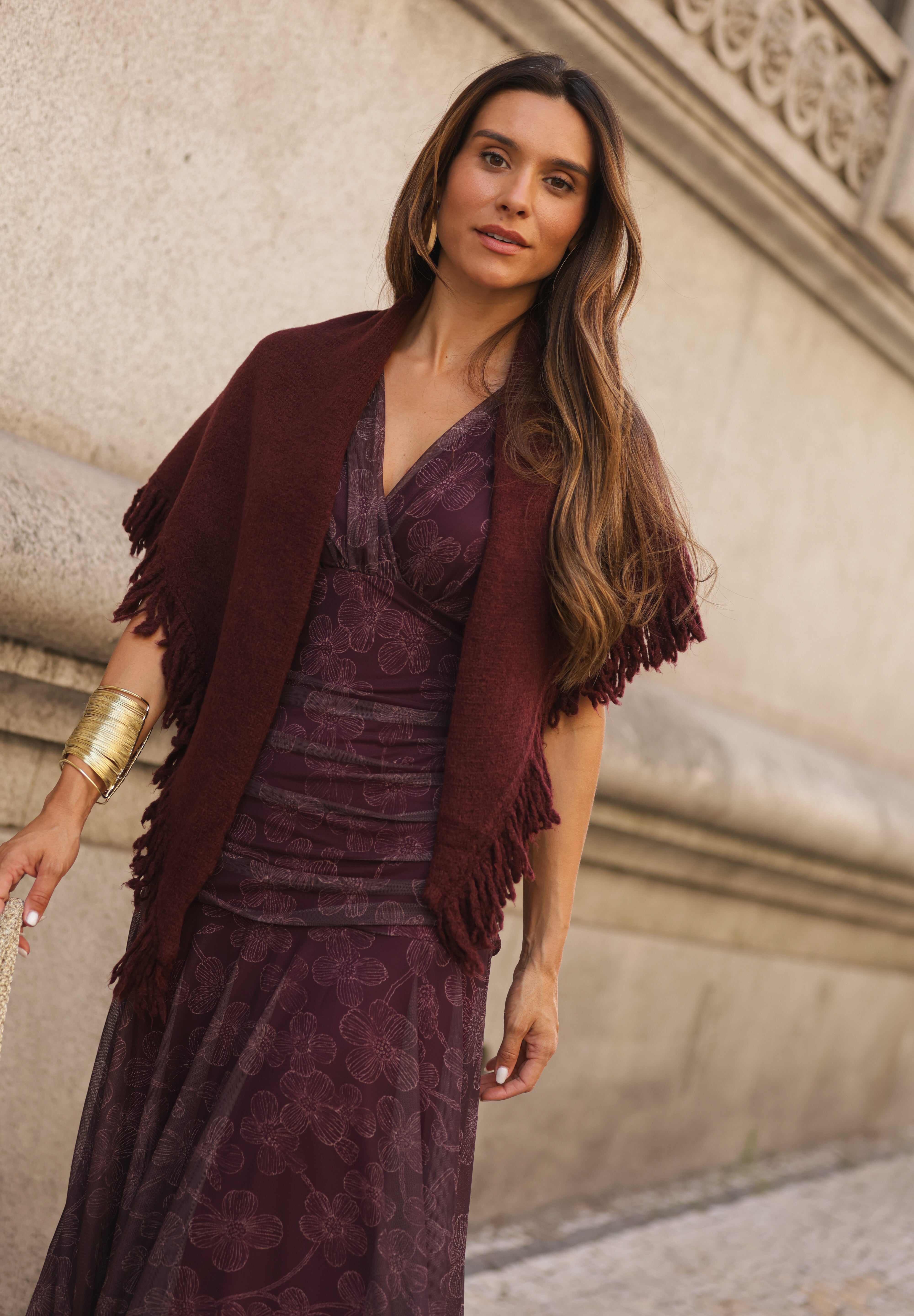 VESTIDO BEATRICE VINHO