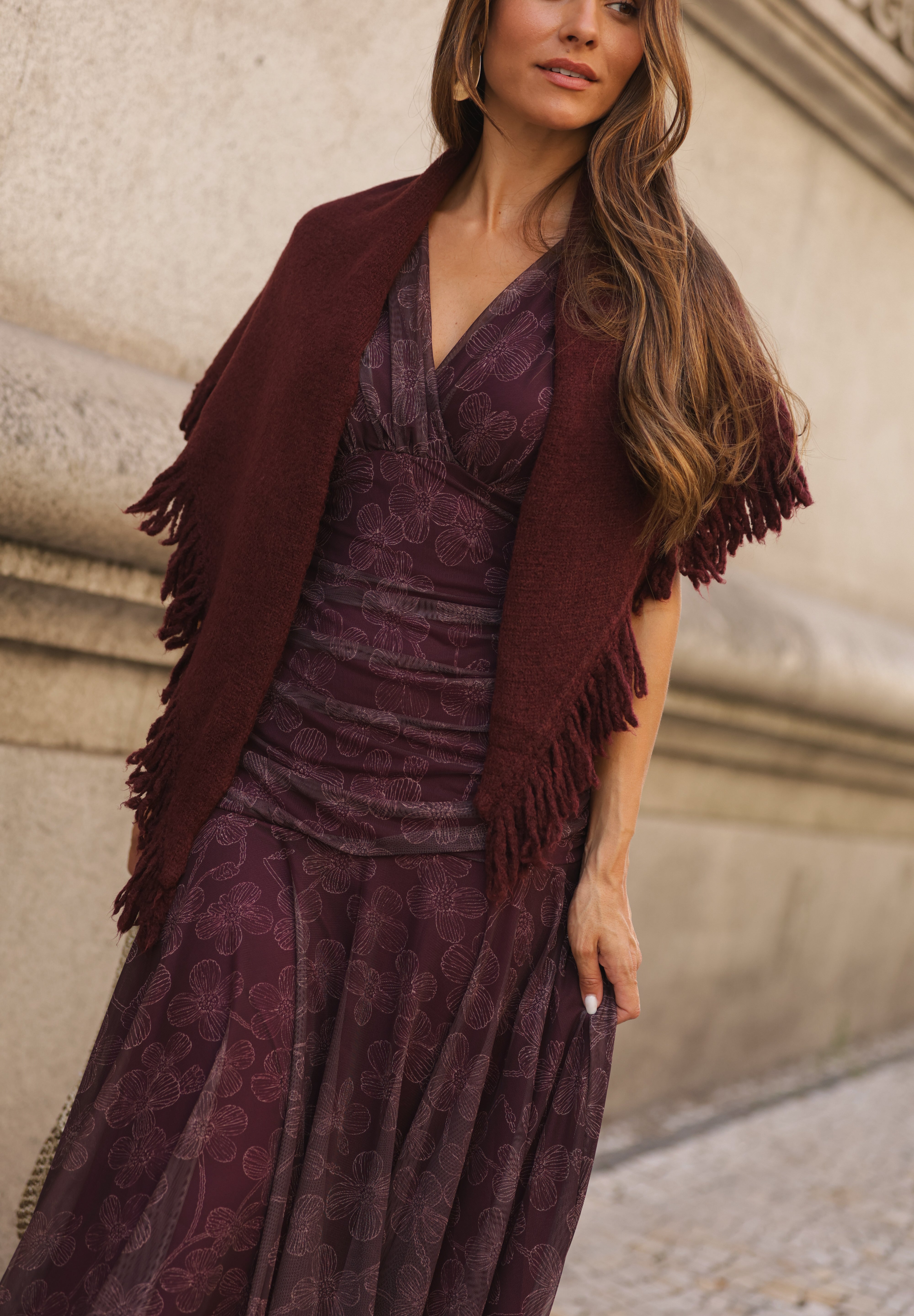 VESTIDO BEATRICE VINHO