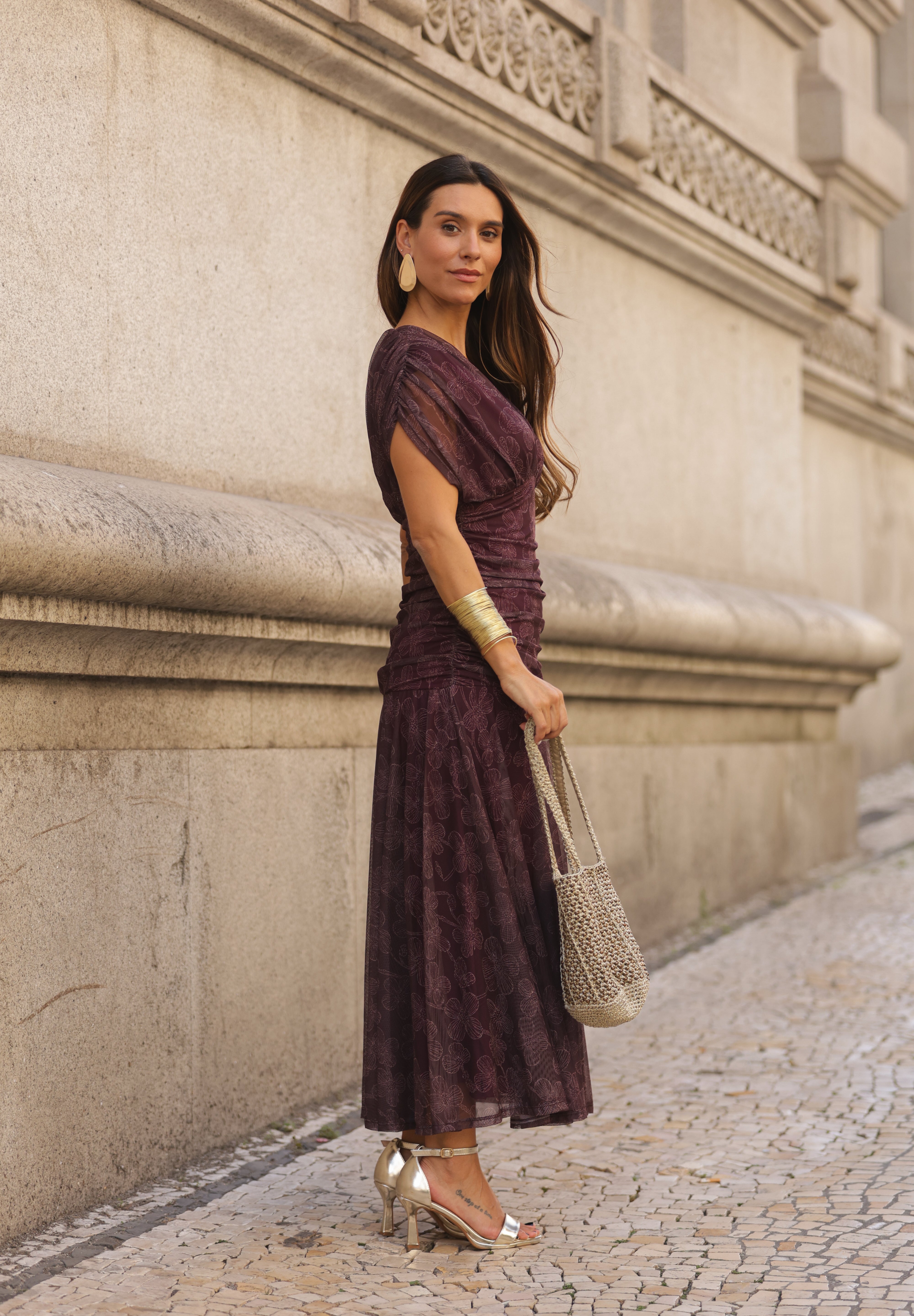 VESTIDO BEATRICE VINHO