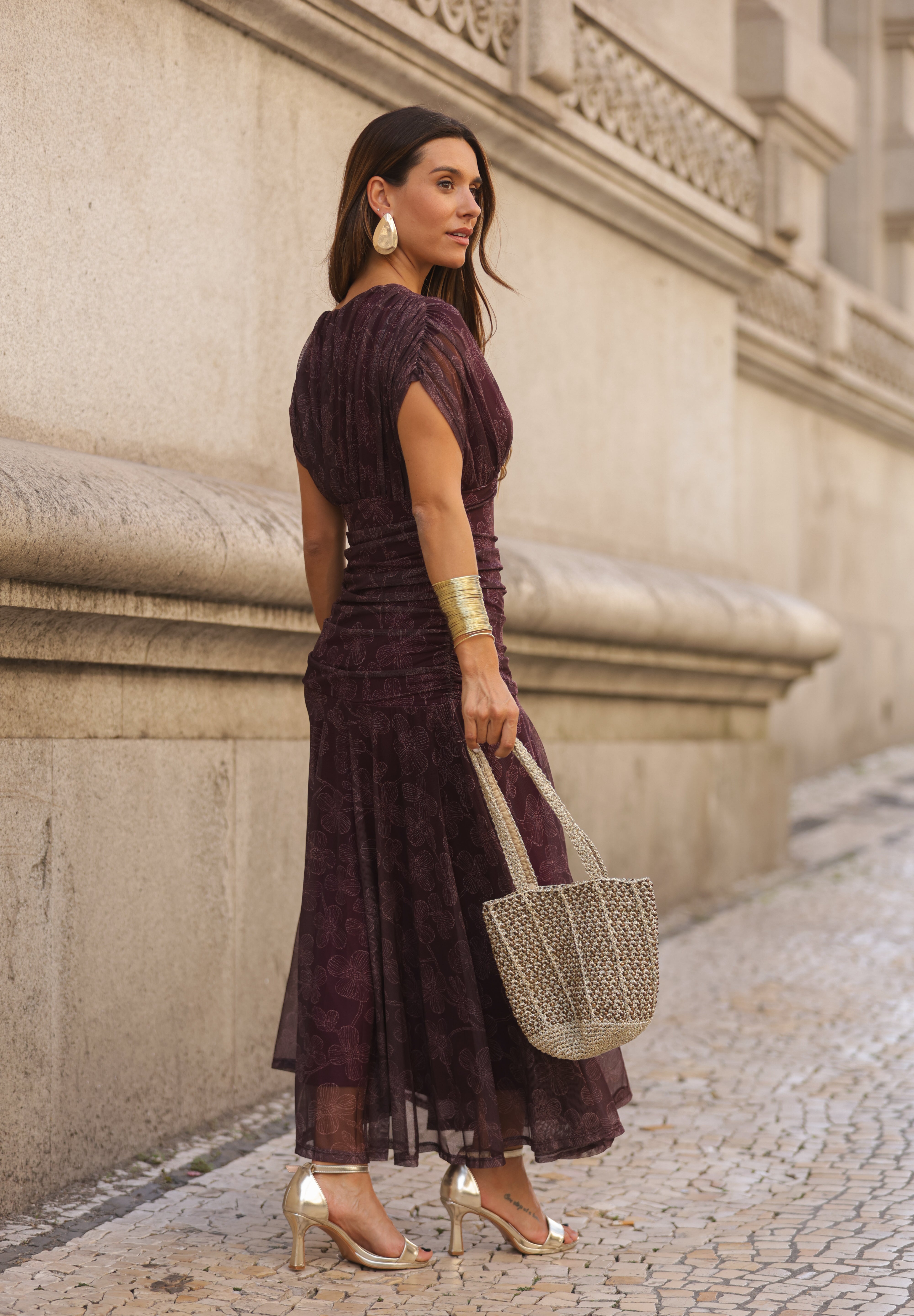 VESTIDO BEATRICE VINHO