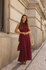 VESTIDO POSITANO VINHO