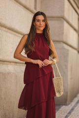 VESTIDO POSITANO VINHO