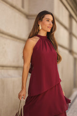 VESTIDO POSITANO VINHO