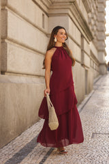 VESTIDO POSITANO VINHO