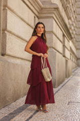 VESTIDO POSITANO VINHO