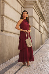 VESTIDO POSITANO VINHO