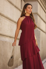 VESTIDO POSITANO VINHO