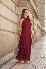 VESTIDO POSITANO VINHO