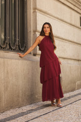 VESTIDO POSITANO VINHO