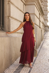 VESTIDO POSITANO VINHO