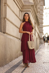VESTIDO POSITANO VINHO