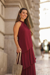 VESTIDO POSITANO VINHO